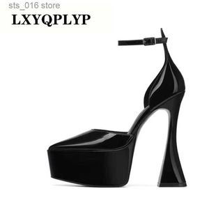 Spring Summer Fashion and High Dress 2024 Women's Heel Thick Bottom Buckle Pointed Brand Walking Banquet Single Shoes T230828 17 Br
