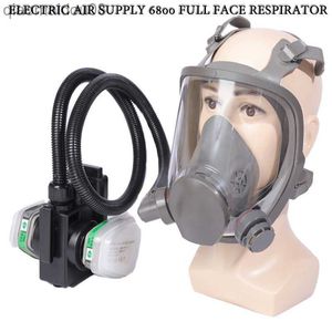 Protective Clothing Electric Powered Air Supply Full Face 6800 Mask Chemical Gas Respirator Work Safety For Industrial Welding Painting Spraying HKD230826