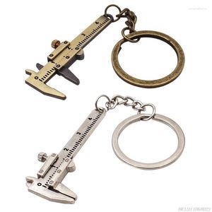 Keychains Mini Measuring Tool With Key Holders Tag Movable Vernier Caliper Keychain Tools Gadgets Gift Ideas For Men Drop