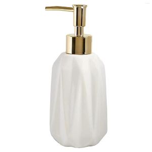 Dispensador de sabonete líquido cerâmico 10 onças manual com bomba prato recarregável e loção para banheiro (branco)