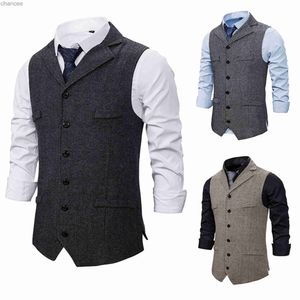 Autumn Business Vest Men Clothing Male Lapel Casual Suit With Pockets Outerwear Chaleco Hombre HKD230828