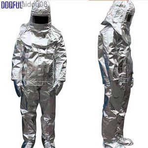 Protective Clothing High Quality 500 Degree Thermal Radiation Heat Resistant Aluminized Suit Fireproof Clothes Firefighter Uniform High Temperature HKD230826