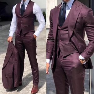 Men s Suits Blazers 3 Piece Classic Tuxedo Lapel Groomsmen Fit Wedding for Men Business Jacket Pants Vest 230828