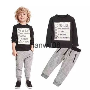 Clothing Sets Baby boy clothes 2016 New Winter and Autumn Dark Grey long sleeve tshirt casual long pants 2pc suit kids clothes k1 x0828