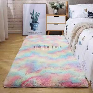 Tappeti arcobaleno pelosi per bambini Camera da letto Tappeti morbidi pelosi Soggiorno Camera dei bambini Baby Room Nursery Sala giochi Cute Room Decor Area Rug HKD230828