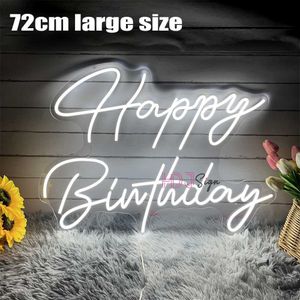 72cm Happy Birthday Neon Sign Party Decor Birthday Gifts Large Size Led Neon Lights Room Bedroom Decor Wall Art Neon Led Signs HKD230825