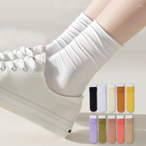 Women Socks Women's Mid-tube Summer Thin Section Spring And Autumn White Pile Calf