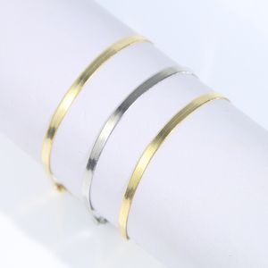 925 Sterling Silver Luxury Classic Fashion Designer 3mm Flat Snake Chain Bangle Elegant Bracelet Hip Hop Women Lady Party Gift Wholesale Jewelry