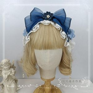 Zapasy imprezy oryginalny projekt chiński styl Lolita Flower Wedding Opaska KC Kobiet Lace Bow Organza Antique Hair Akcesoria