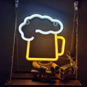 Bira Led Neon Sign Shop Bar Restoran Otel Dekoratif Neon Hafif Yatak Odası Duvar Dekoru/Pil Çalışan Bar Asma tabela HKD230825