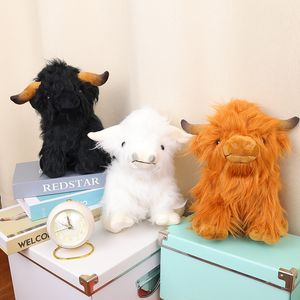 25 cm 3-färg Högland Cow Scottish Highland Cowboy Plush Toys Cartoon Film and Television Peripheral Dolls for Children's Gifts Toy