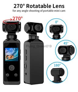 Telecamera tascabile 4K HD Action Camera 270 Girevole Wifi Mini fotocamera sportiva con custodia impermeabile per casco da viaggio Registratore per conducente di bicicletta HKD230828