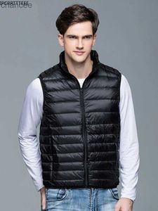 2023 New Men Spring Autumn Down Vest Jackets Men's Lightweight Packable Puffer Sleeveless Vest Coats HKD230828