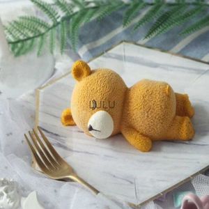 Molde de silicone 3d urso dormindo, molde para borda de bolo fondant, molde de chocolate, ferramentas de decoração de bolo, acessórios de cozinha hkd230828