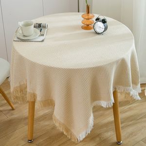 Table Cloth ins style Tablecloth Garden Round table cloth French with fringe edge 230828