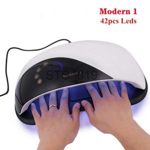 Asciuga unghie Ventola di raffreddamento incorporata ad alta potenza Asciuga unghie A due mani Asciugatura rapida Polimerizzazione di tutti i tipi Gel UV/LED per salone manicure 42 LED Luce x0828