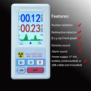 Radiation Testers Geiger Counter Nuclear Radiation Detector Personal Dosimeter X-ray Beta Gamma Detector LCD Radioactive Tester Marble Tools 230827