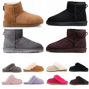 Botas Ultra Mini Bota Designer Ug Mulher Plataforma Botas de Neve Austrália Conforto Inverno Sapatos Quentes Real Couro Castanha Tornozelo Fluffy Booties