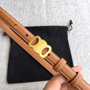 Designer Genuine Leather Belt for Women Men Luxury High Quality Belts 1.8cm 2.5cm Width Golden Silver Buckle Stylish Waistband Casual Formal Wear with Box