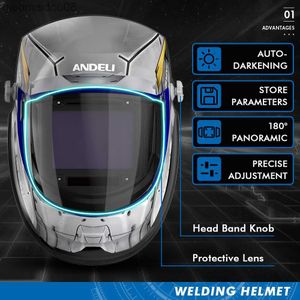 Skyddskläder Andeli G Star Auto Darking Welding Mask Helmet 180 View Solar True Color Welder Mask 4 Sensorer 1/1/1/2 Optical HKD230826