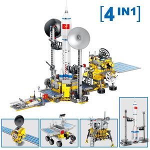 Contenitore spaziale all'ingrosso Costruisci blocchi Giocattolo personalizzato Space Shuttle Building Blocks Giocattolo razzo spazio esterno Kit modello di mattoni da guerra spaziale Giocattolo veicolo spaziale per bambini Regalo di Natale