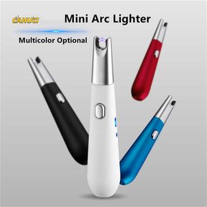 Electric Mini Curved BBQ Lighter USB Windproof Flameless Plasma Ignition Torch Kitchen No Gas for Candle Stove TSR5