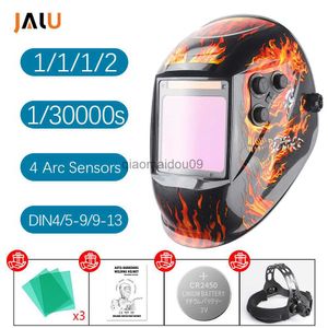 Protective Clothing 100*97mm Welder Mask Large View Auto Darkening Welding Helmet True Color DIN4/5-9/9-13 1/1/1/2 Upgrade Helms for Grinder Cutting HKD230825