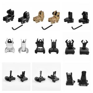 Tactical Accessories Metal Folding Flip Up Iron Sight Back Up Set Front Rear Sights for 20mm Rail