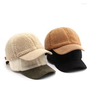 Ball Caps 2023 Fashion Women Solid Color Plush Light Plate Corduroy Baseball Cap Outdoor Sports Travel Warm