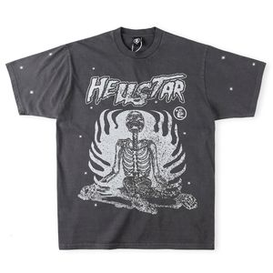 Футболки мужской футболки Hellstar High Street Vintage Men Women Women Top Top Toe Skul