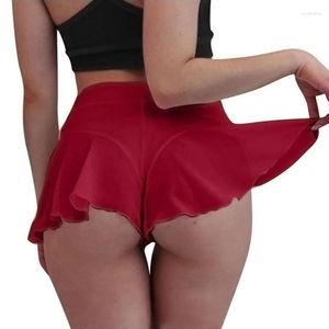 Women's Sleepwear High Waist Panties For Women Ruffled Shorts Solid Color Lace Sheer Pants Skirt Lady Sexy Bikini Bottoms Underpants 2023