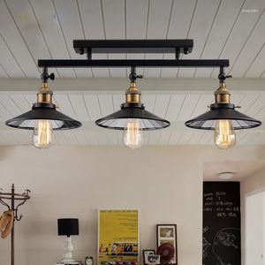 Światła sufitowe American Countryside Antique Celing Lampa Vintage Light Loft Industrialne oświetlenie domowe z żarówkami Edison do jadalni