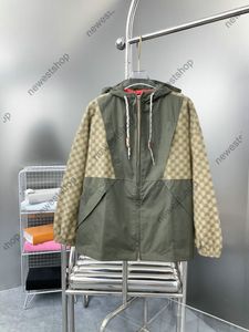 Autumn Designer 24ss Męskie kurtki męskie podwójna litera Jacquard Jacki Men Women Long Sleeve płaszcze Man Streetwear LUSURYS GARE Black Khaki Green S M L