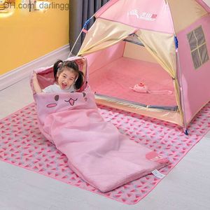 Children's Spring Summer Outdoor Camping Thickened Thermal Indoor Single Student Lunch Break Anti-kick Quilt Sleeping Bag Q230828