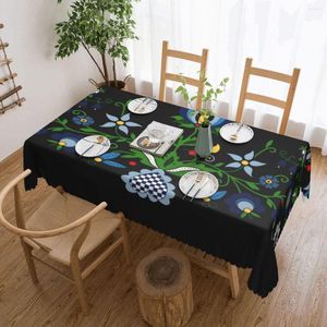 Table Cloth Kashubian Polish Folk Flowers Art Rectangular Tablecloth Waterproof Floral Pattern Covers