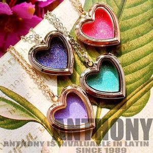 Pendant Necklaces Christmas Day Gift Enamel Hollow Charm Box Po Frame Locket Necklace Fashion Heart Jewelry YT-N327