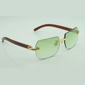 New fashion frame cut corner sunglasses 0286O with new hardware natural original wooden legs high-end sunglasses lenses