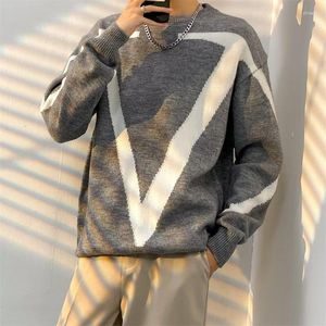 Men's Sweaters Oversized Sweater Autumn And Winter Men's Loose Knitted Bottoming Shirt Round Long-sleeved