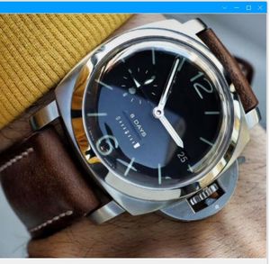 豪華な腕時計の真新しいパムステンレススチールベゼル自動メンズウォッチグリーンベゼルメンズスポーツリストウォッチブラックラバーバンド
