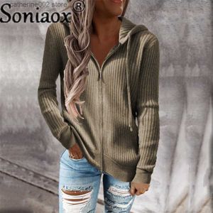 Felpa con cappuccio femminile 2021 Autunno inverno donne maglioni cardigan da signore donne casual manica lunga a maniche lunghe a maniche massicce a maglia esterna a maglia t230828