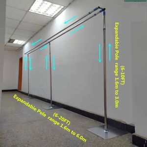 NEW Adjustable Double Crossbar Hangers Drape Backdrop Stands Portable Pipe Frame For wedding Decoration Centerpieces
