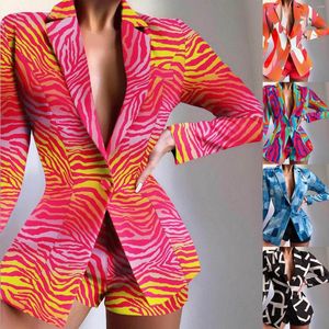 Kadınlar Suits Kadınlar Hafif Keten Blazers Uzun Kollu Düğme Şort Takım Kapı Ofis İşi ​​Blazer Ceket Yüksek Bel Banyo Kısa