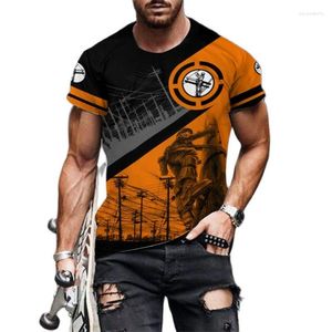 Męskie koszulki T-shirt Elektryk Tshirt Street Fashion Men Gorneded Casual Short Sleeve Tees Summer Streetwear Tops Pullover