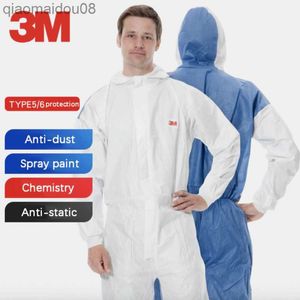 保護服3M 4535フードSMS付き化学物質保護カバーオールジャンプスーツ