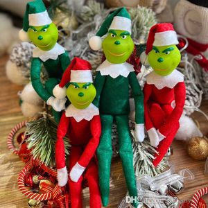 Natal vermelho elfo boneca cabelo verde monstro árvore pingente engraçado decoração casa ornamento novidade ano novo presente brinquedos