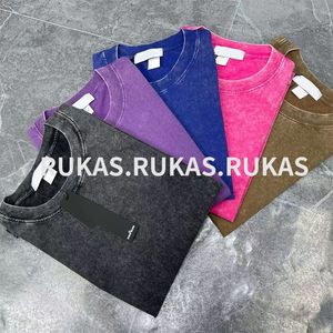 Modisches Rundhals-Kurzarm-Waschungs-Alt-Retro-Trend-T-Shirt, einfaches, lässiges, sommerliches, kühles Baumwoll-Stein-Kurzarm-Paar-T-Shirt
