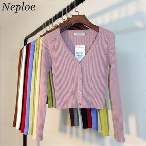 Women's Knits Tees Neploe Spring ly Patchwork Women Cardigans Fashion Slim Ladies Knitted Sweater Long Sleeve Buttons Sweater 65057 230826