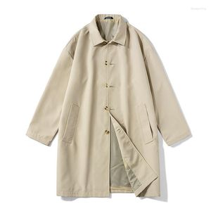 Men's Jackets 2023 Spring Loose Fashion Casual Windbreaker Male Medium Length Korean Handsome Overcoat Man Black Oversized Trench Coat Men