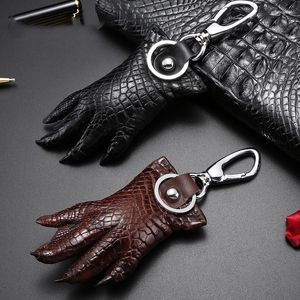 Клайки Crocodile Leather Claw Key Chain Chain Care Animal Keyring Мужчины для Keys Organizer
