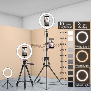 LED Yüzük Işık Fotoğrafçılığı Işık Selfie Lamba İle Telefon Stand Tutucu için Tripod ile Canlı Video Akışı HKD230828